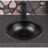 Hand Hammered 16 inch Rotunda Dual Mount Circle Bathroom Vanity Sink - Matte Black
